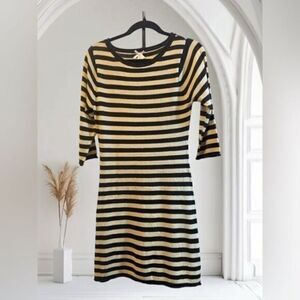 Derek Heart Brown & Tan Stripe lLghtweight Sweater Dress‎